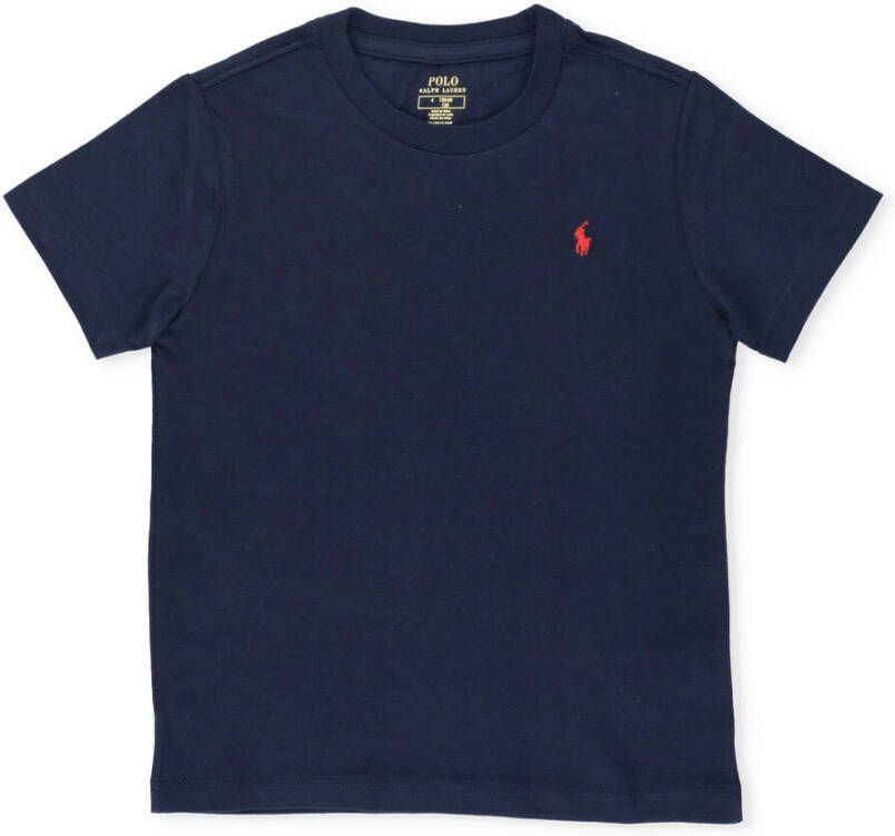 Ralph Lauren Navy Katoenen Jersey Basis T-shirt voor Jongens Blue Heren