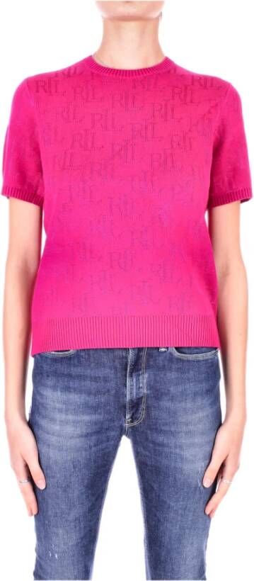 Lauren Ralph Lauren Gebreid shirt met all-over labelprint model 'JAMYZAH'