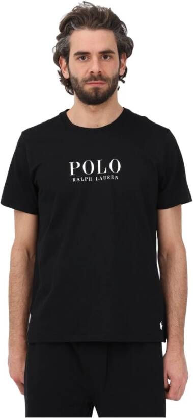 Ralph Lauren Crew-neck Katoenen T-shirt met Bedrukte Tekst Black Heren