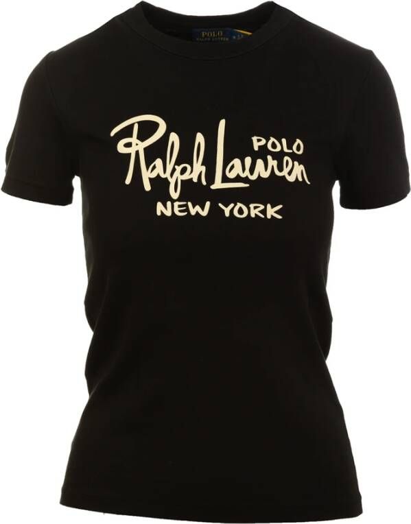 Ralph Lauren Trendy Polo Black Top Zwart Dames