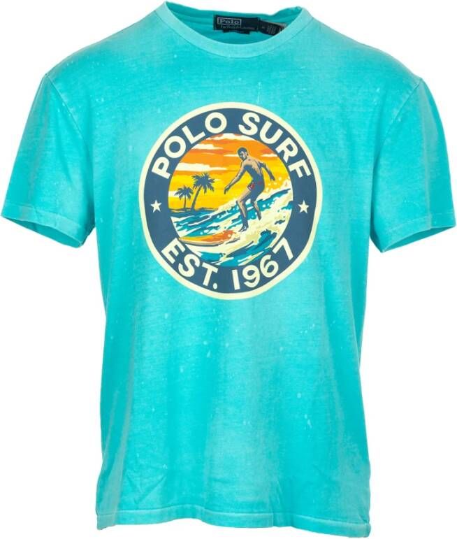 Ralph Lauren Turquoise Katoenen T-Shirt voor Heren Blauw Heren