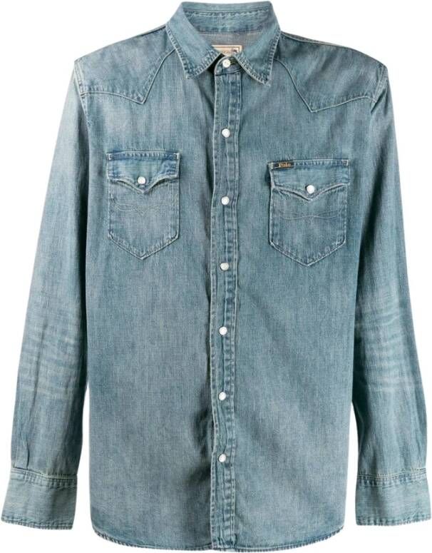 Polo Ralph Lauren Regular fit jeansoverhemd met borstzakken model 'ICON'