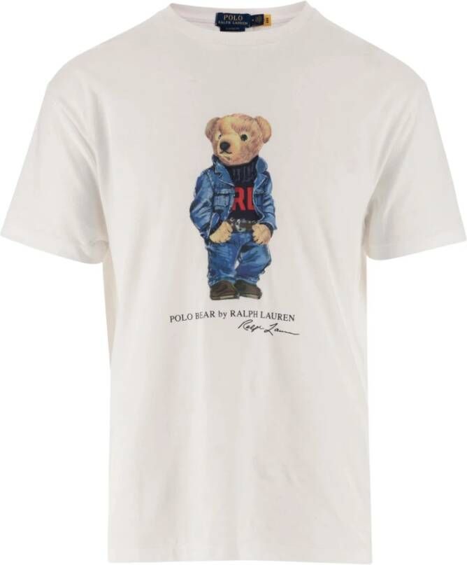 Ralph Lauren Wit Katoenen Crew Neck Polo Bear T-Shirt Wit Heren