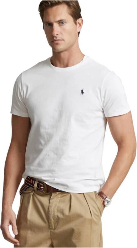 Ralph Lauren Witte Custom Slim Fit Heren T-shirt Wit Heren