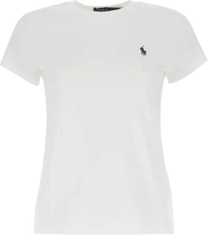 Polo Ralph Lauren Wit Katoenen T-shirt met Logo Borduurwerk White Dames - Foto 2
