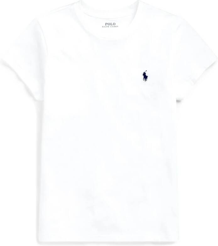 Ralph Lauren Witte Katoenen T-shirt met Geborduurd Pony Logo White Dames