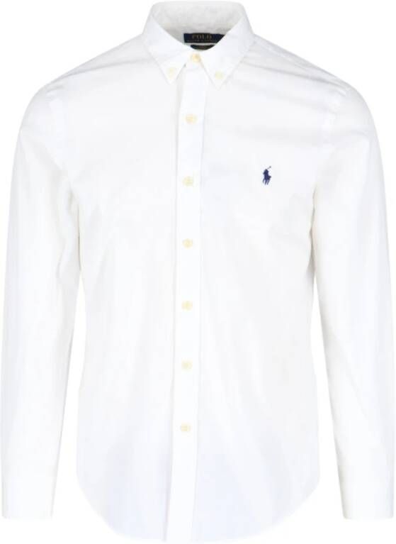 Ralph Lauren Witte Logo Katoenen Polo Shirt Wit Heren