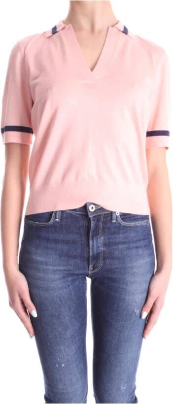 Ralph Lauren Zijden blend korte mouw T-shirt Roze Dames