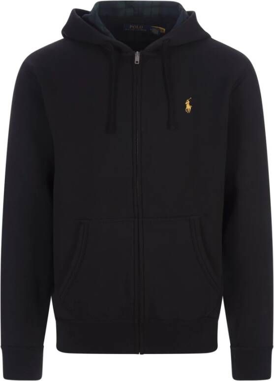 Ralph Lauren Zwarte katoenblend hoodie met ritssluiting Zwart Heren