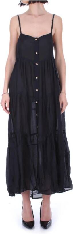 Ralph Lauren Zwarte Midi Jurk Zomercollectie Zwart Dames
