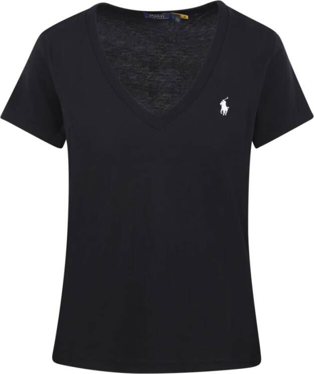 Ralph Lauren Zwarte Polo Korte Mouw T-Shirt Zwart Dames