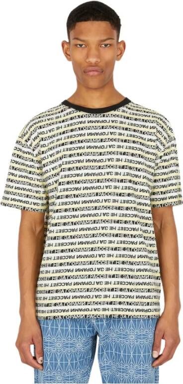 Rassvet Logo gestreept T-shirt Beige Heren