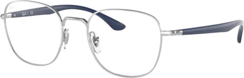 Ray-Ban Vierkante Metalen Frame Bril Blue Unisex
