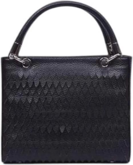 Rebelle Leren tas met automatische knoopsluiting Black Dames