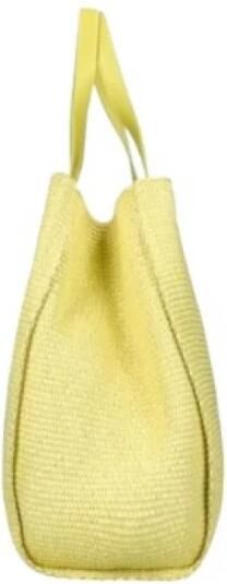 Rebelle Stro Handtas met Leren Handvatten Yellow Dames - Foto 4