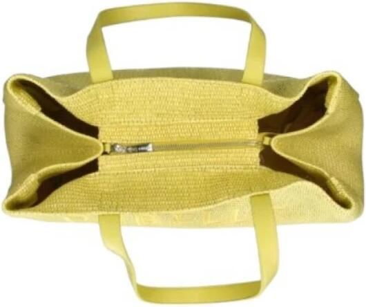 Rebelle Stro Handtas met Leren Handvatten Yellow Dames - Foto 3