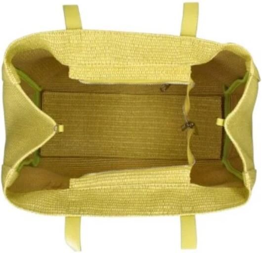 Rebelle Stro Handtas met Leren Handvatten Yellow Dames