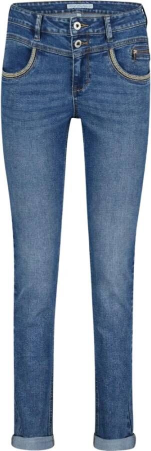 Red Button tapered fit jeans Sienna 1 zip & embroidery blue