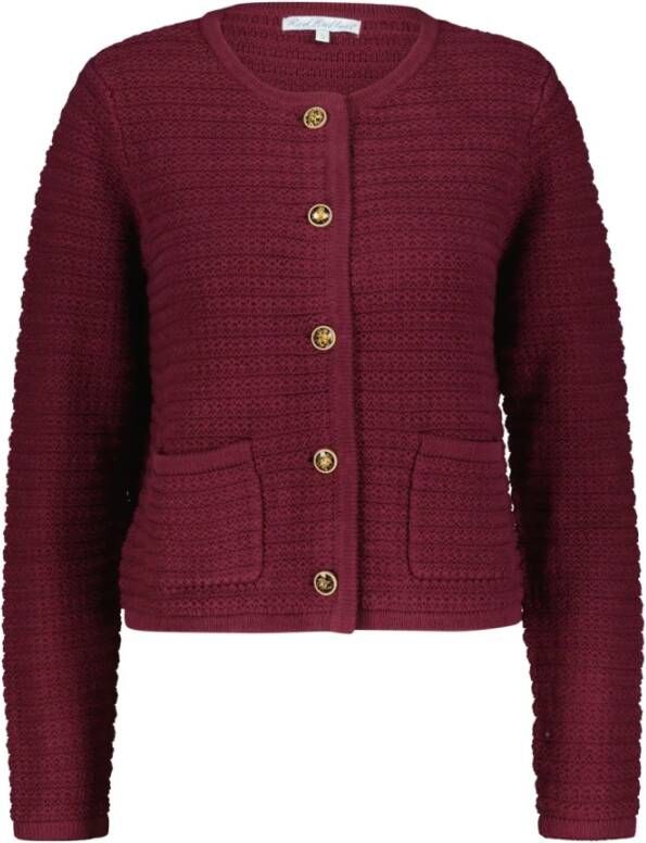 Red Button Chanel-stijl Vest Rood Dames