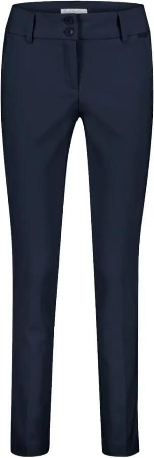 Red Button tapered high waist pantalon donkerblauw