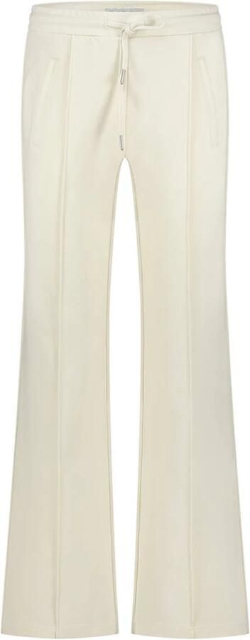 Red Button wide leg high waist pantalon beige gebreid