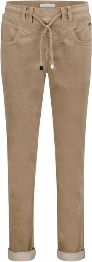 Red Button fluwelen tapered fit broek Tessy velvet taupe