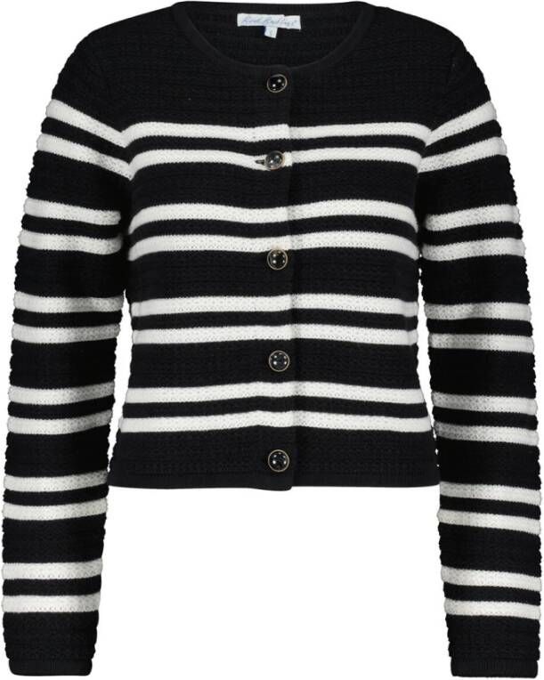 Red Button Cardigan Black Dames