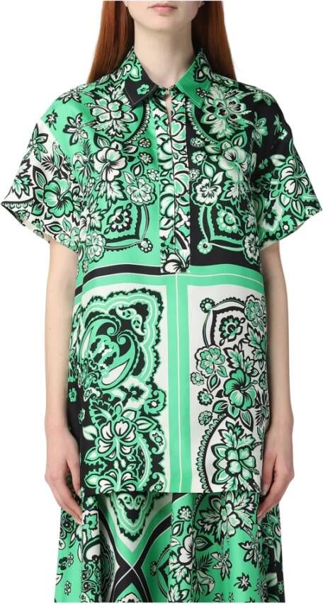 RED Valentino Bandana Print Blouse voor Dames Green Dames