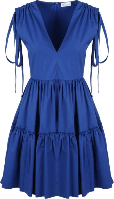 RED Valentino Blauwe popeline jurk Blauw Dames
