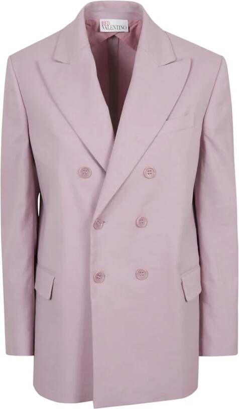 RED Valentino Double-Breasted Coats Purple Dames