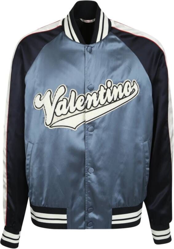 RED Valentino Logo-patch bomberjack Blauw Heren