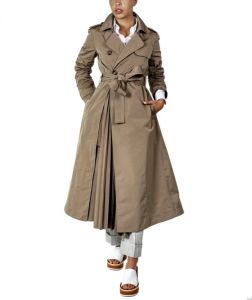 RED Valentino Pleated Trench Coat Beige Dames