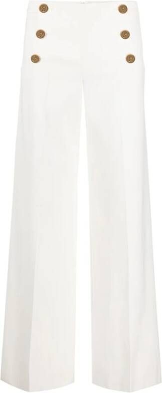 RED Valentino Palazzo Broek met Geëmbosseerde Knopen White Dames