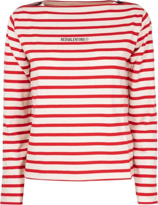 RED Valentino Rood. Valentino T-shirts en Polos Ivory Beige Dames