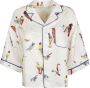 RED Valentino Zijden overhemd met vogelprint White Dames - Thumbnail 1