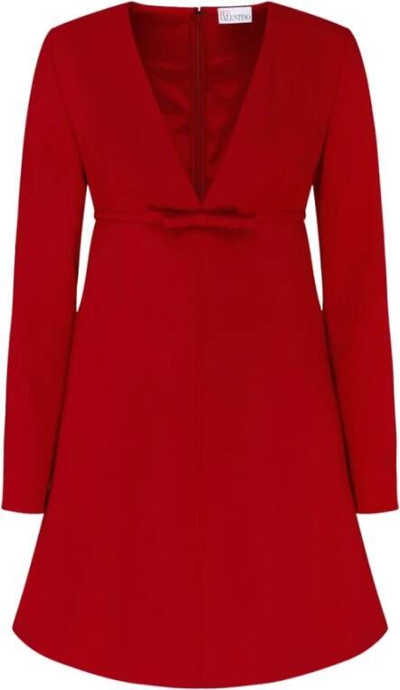 RED Valentino Rode strikdetail crepe mini-jurk Red Dames