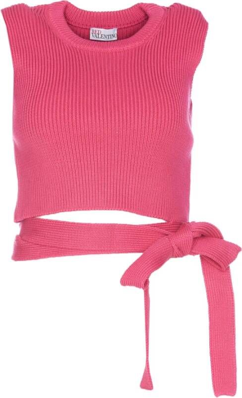 RED Valentino Fuchsia Kant Crop Top Pink Dames
