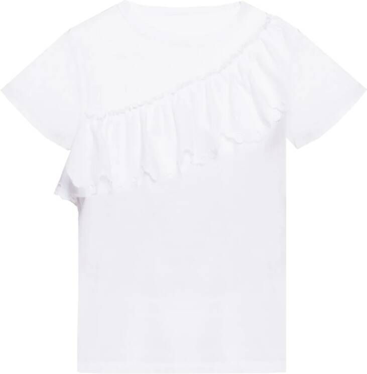 RED Valentino T-shirt met tule afwerking White Dames