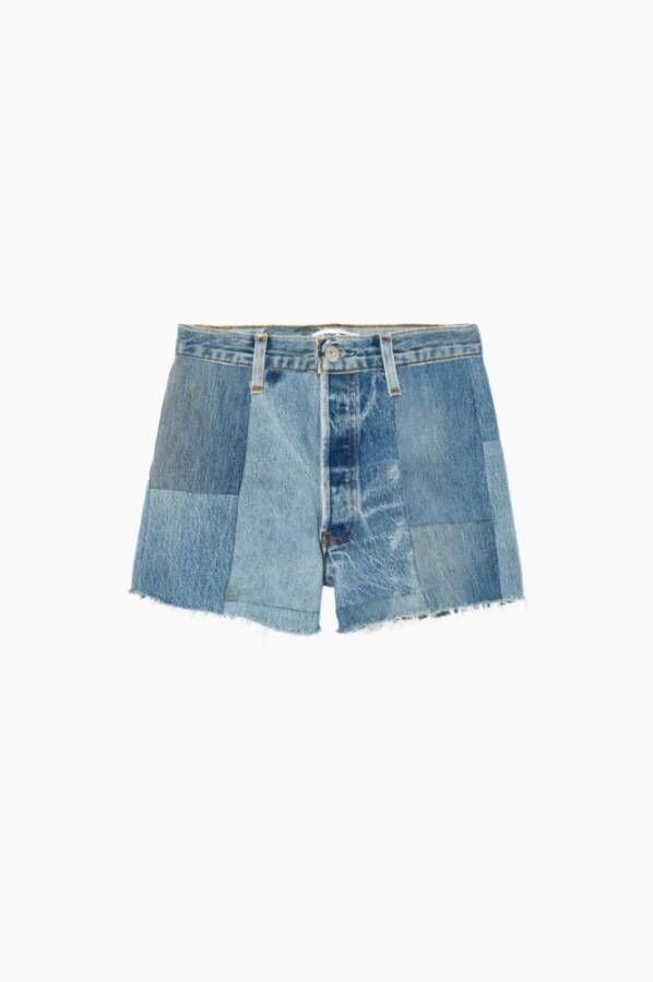 Re Done Vintage Levi's 70s Patched Shorts Blue Dames