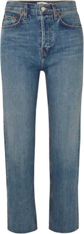 Re Done Jeans High Rise Kachel Pipe Comfort Stretch Blauw Dames