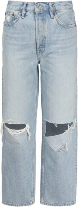 Re Done Indigo Ripped Loose-fit Jeans Blue Dames