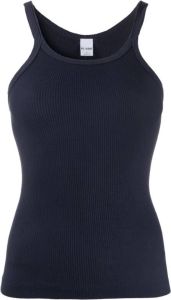 Re Done Ribbed Tank Blauw Dames