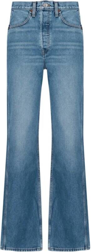 Re Done Straight Trousers Blauw Dames