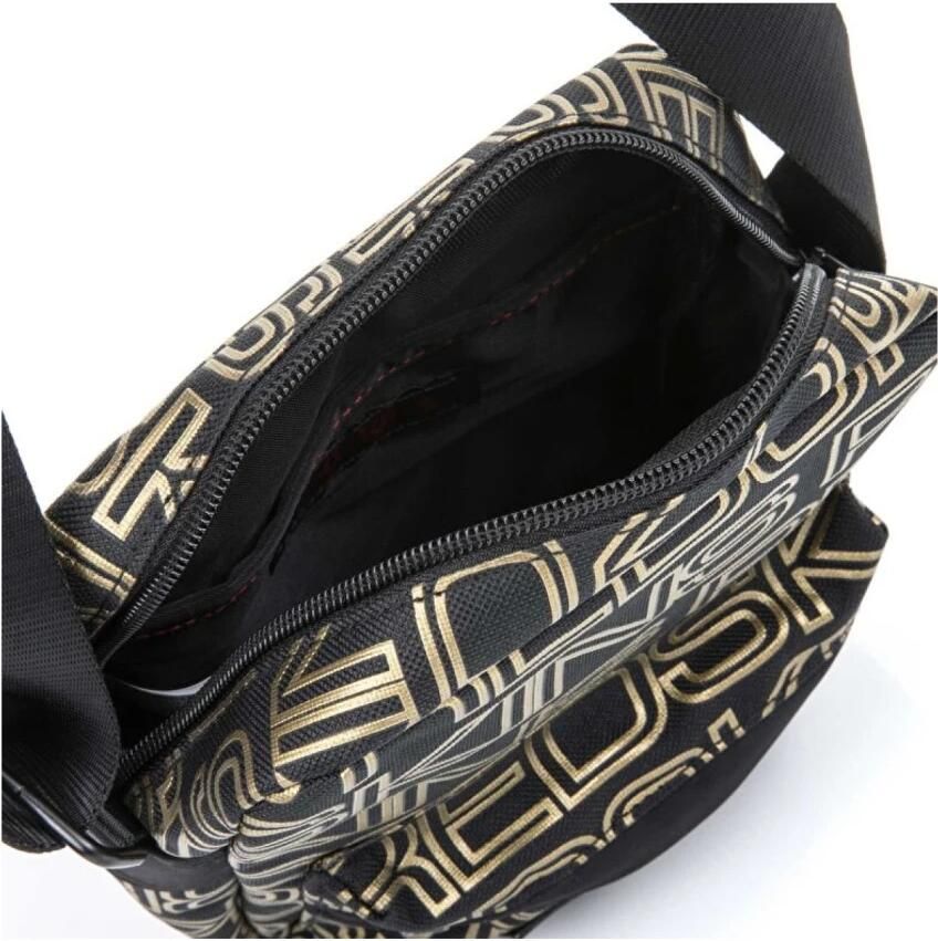 Redskins Textiele schoudertas met gouden logomotief Black Heren