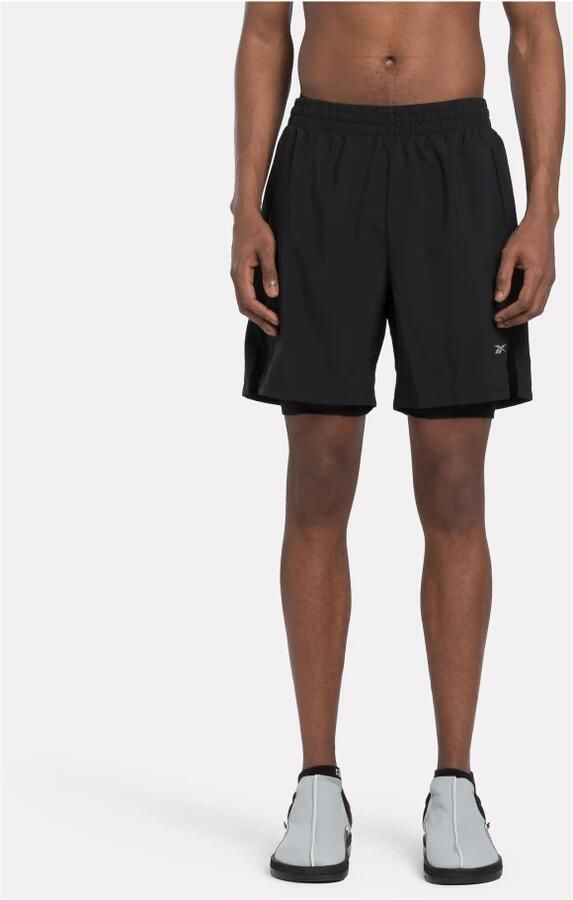 Reebok Short RUNNING 2-1 SHORT BLACK SOLAR LIME (1-delig) - Foto 3