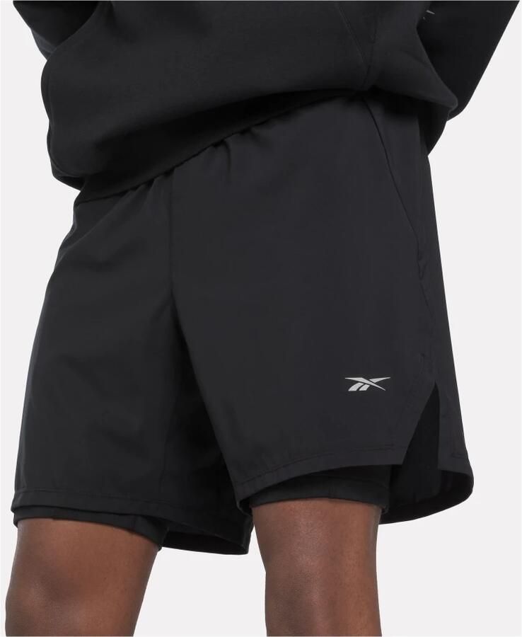 Reebok Short RUNNING 2-1 SHORT BLACK SOLAR LIME (1-delig) - Foto 2