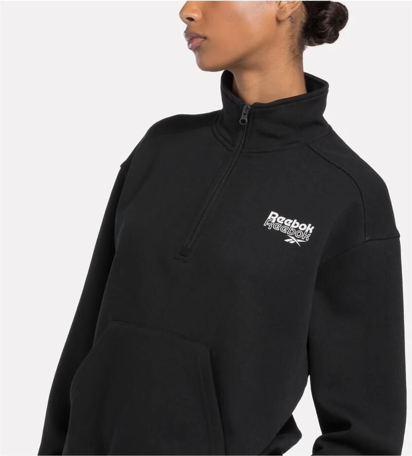 Reebok Kwart Zip Pullover Sweatshirt Black Dames - Foto 3