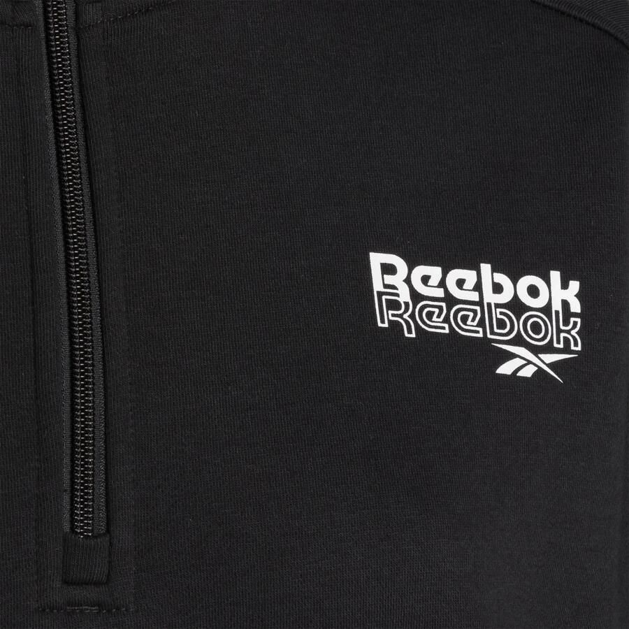 Reebok Kwart Zip Pullover Sweatshirt Black Dames