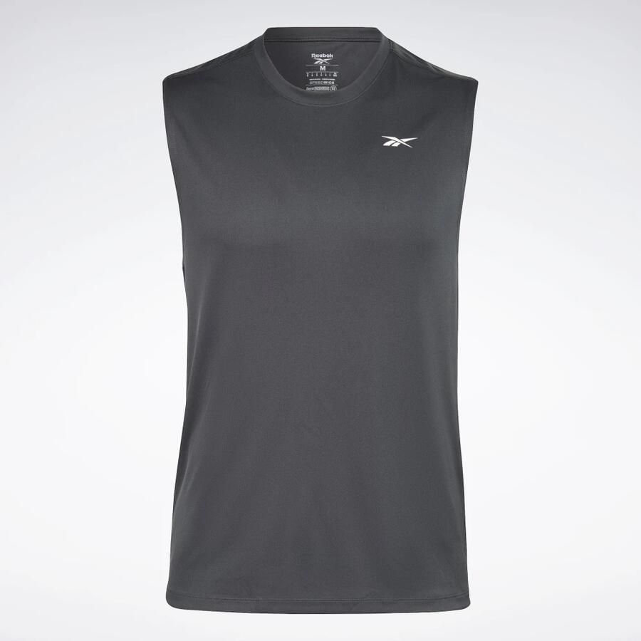 Reebok Mouwloze Technische Trainings T-shirt Black Heren