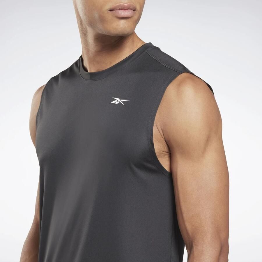 Reebok Mouwloze Technische Trainings T-shirt Black Heren - Foto 5